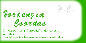 hortenzia csordas business card